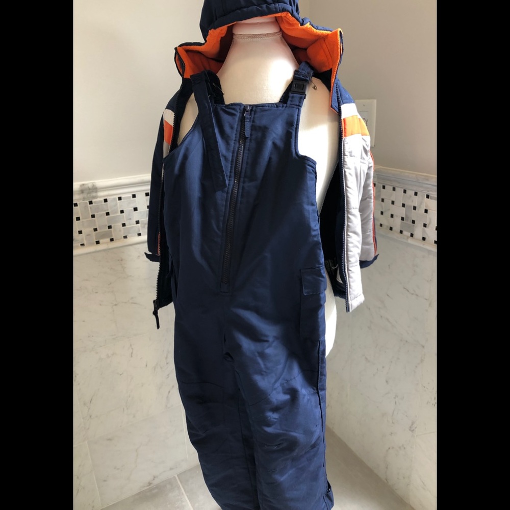 Boys ski jacket and overall pantsuit